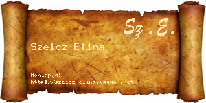 Szeicz Elina névjegykártya